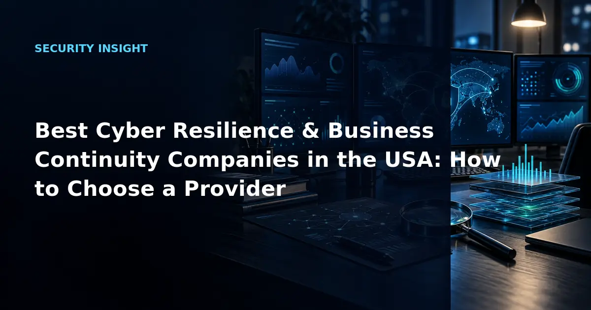 Best Cyber Resilience & Business Continuity Companies in the USA: How to Choose a
Provider