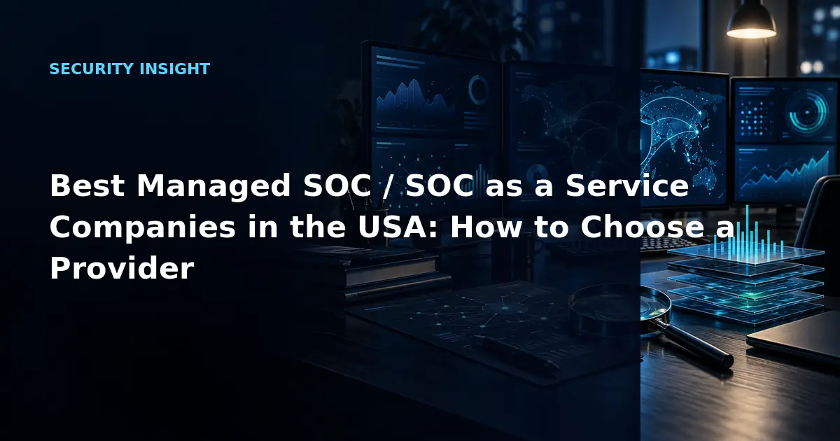 Best Managed SOC / SOC as a Service Companies in the USA: How to Choose a Provider