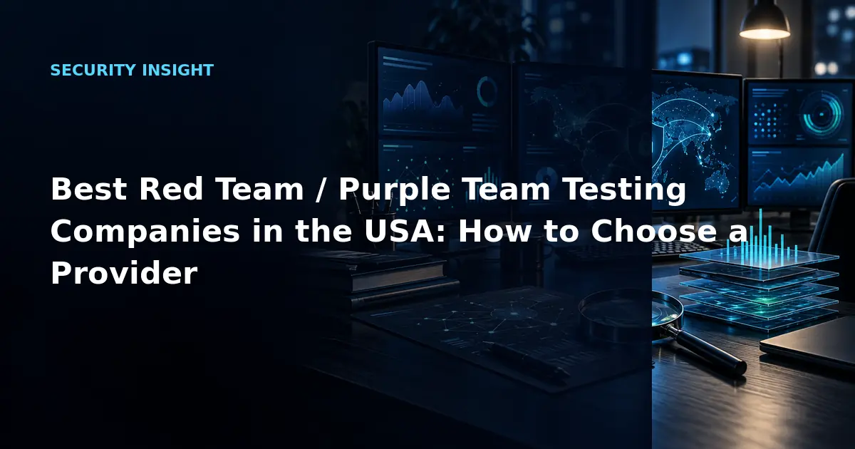 Best Red Team / Purple Team Testing Companies in the USA: How to Choose a Provider