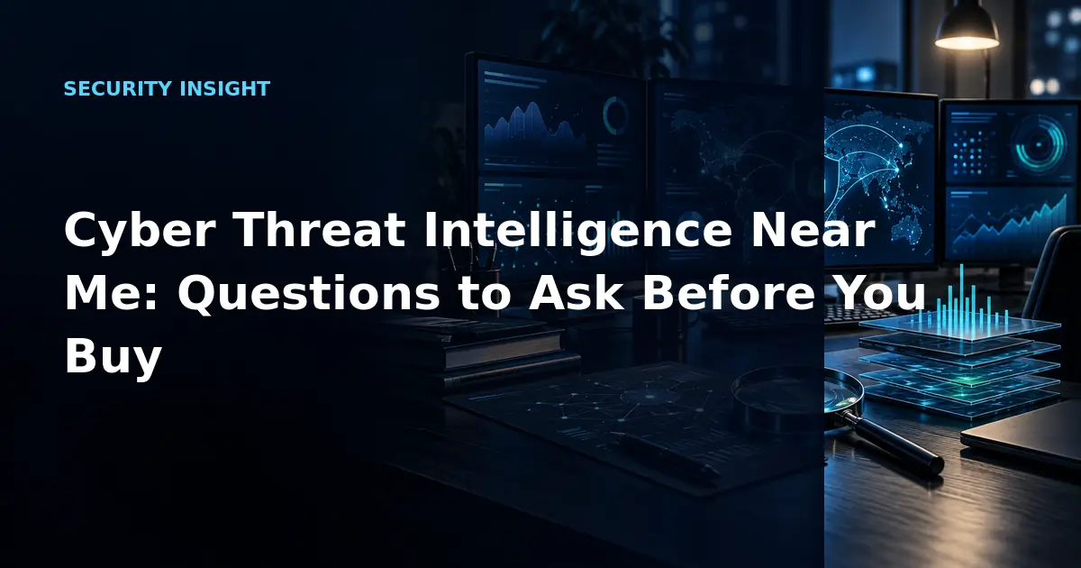 Cyber Threat Intelligence Near Me: Questions to Ask Before You Buy