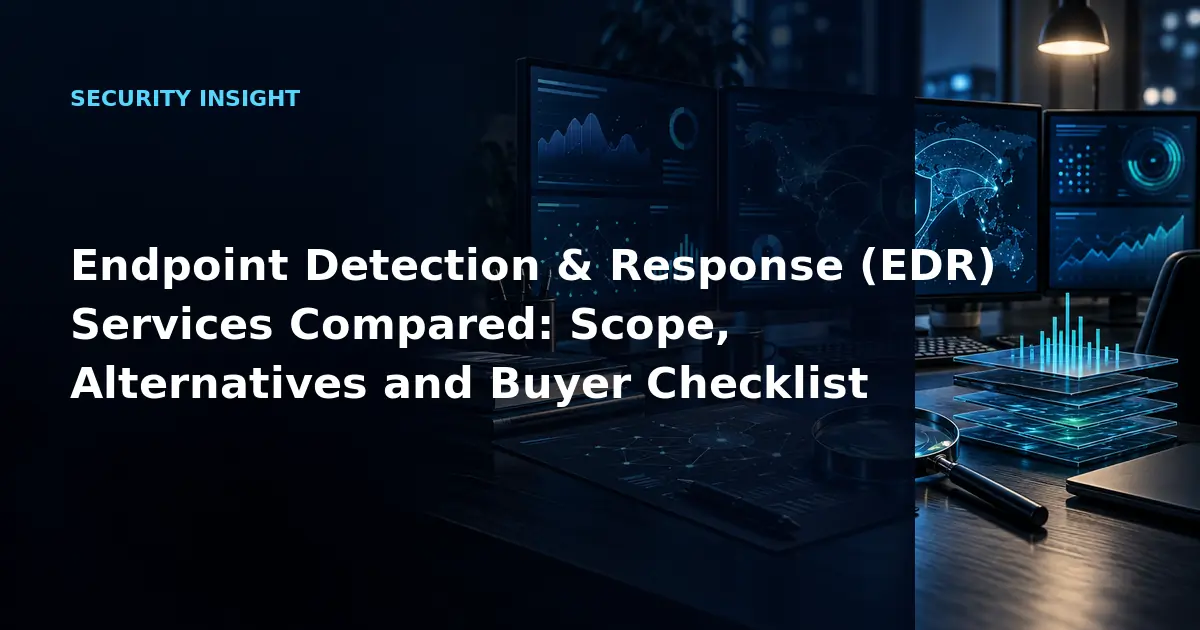 Endpoint Detection & Response (EDR) Services Compared: Scope, Alternatives and Buyer
Checklist