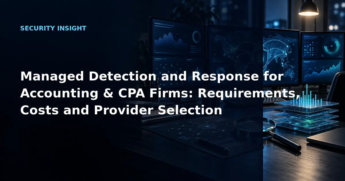 Managed Detection and Response for Accounting & CPA Firms: Requirements, Costs and
Provider Selection
