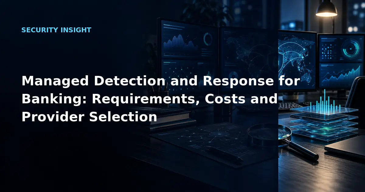 Managed Detection and Response for Banking: Requirements, Costs and Provider Selection