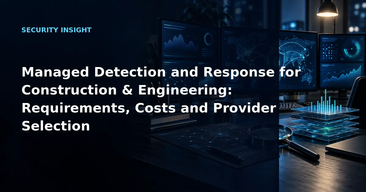 Managed Detection and Response for Construction & Engineering: Requirements, Costs
and Provider Selection