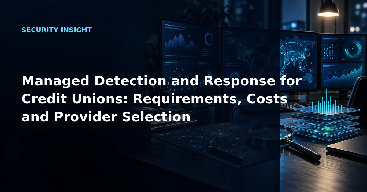 Managed Detection and Response for Credit Unions: Requirements, Costs and Provider
Selection