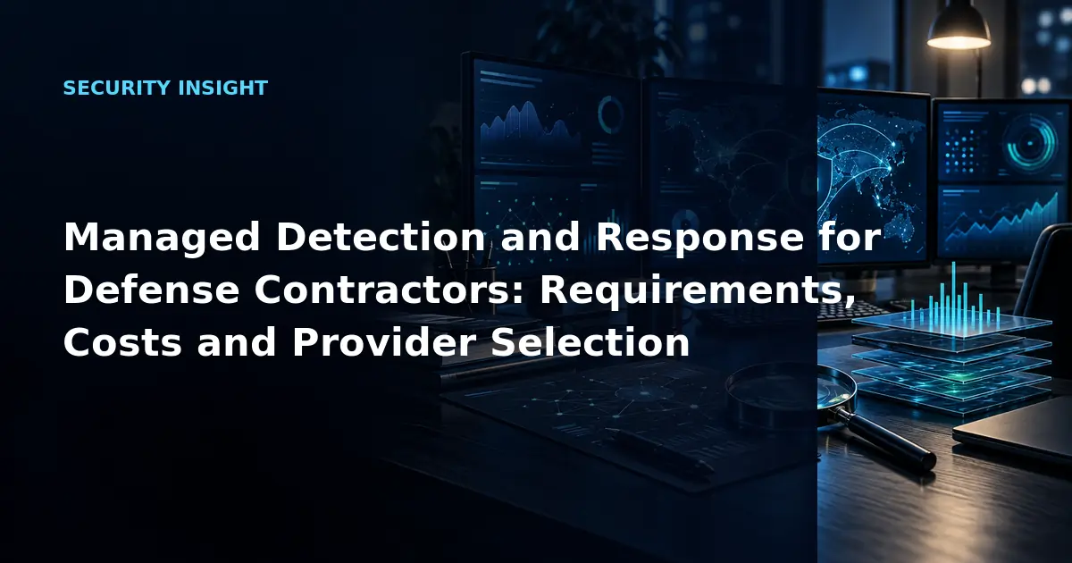 Managed Detection and Response for Defense Contractors: Requirements, Costs and Provider
Selection