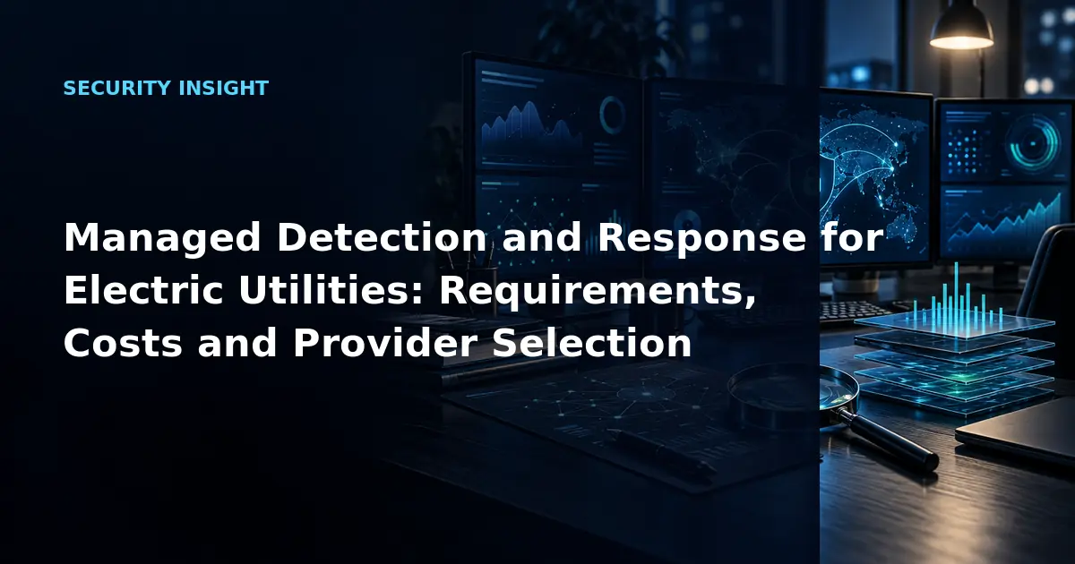 Managed Detection and Response for Electric Utilities: Requirements, Costs and Provider
Selection