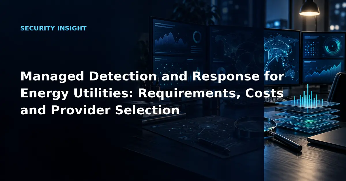 Managed Detection and Response for Energy Utilities: Requirements, Costs and Provider
Selection