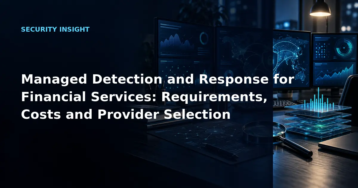 Managed Detection and Response for Financial Services: Requirements, Costs and Provider
Selection