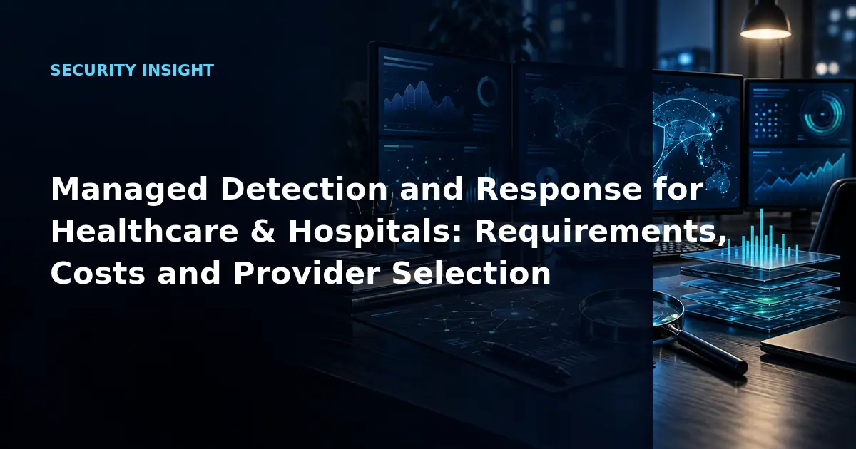 Managed Detection and Response for Healthcare & Hospitals: Requirements, Costs and
Provider Selection