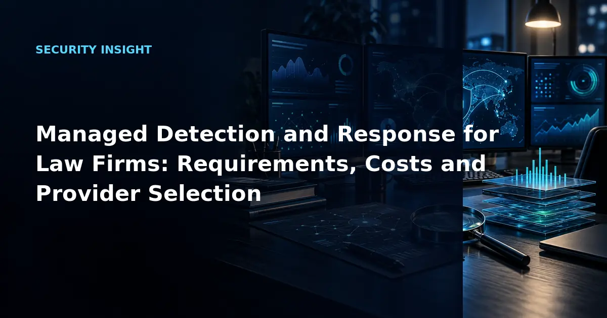 Managed Detection and Response for Law Firms: Requirements, Costs and Provider Selection