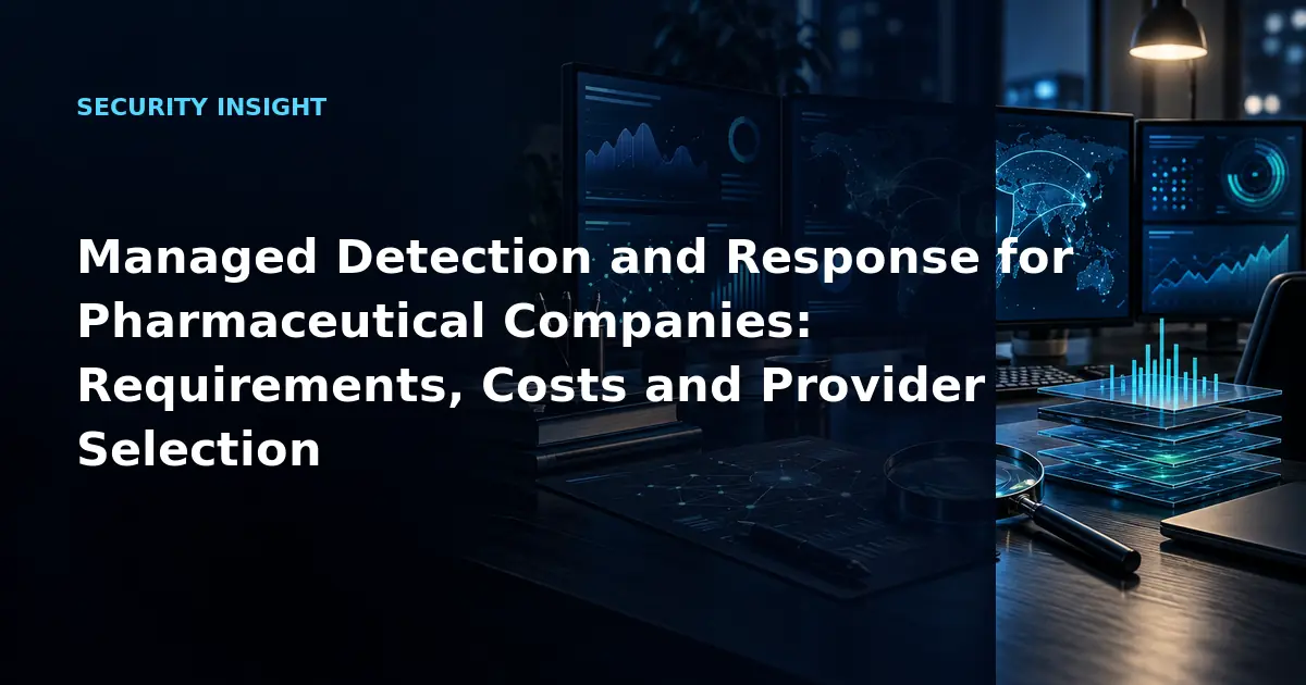 Managed Detection and Response for Pharmaceutical Companies: Requirements, Costs and
Provider Selection