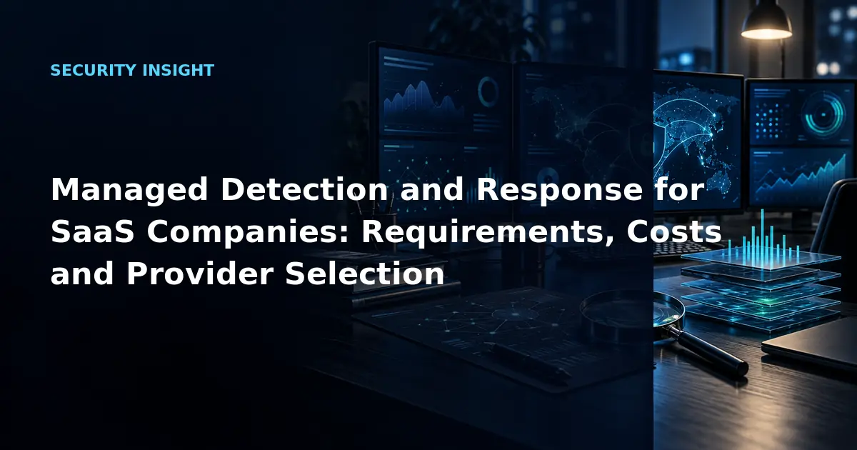 Managed Detection and Response for SaaS Companies: Requirements, Costs and Provider
Selection
