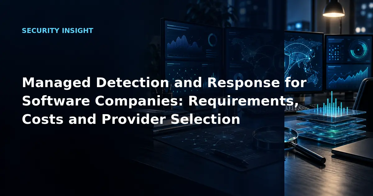 Managed Detection and Response for Software Companies: Requirements, Costs and Provider
Selection