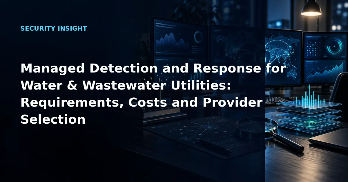 Managed Detection and Response for Water & Wastewater Utilities: Requirements, Costs
and Provider Selection