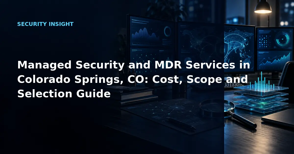 Managed Security and MDR Services in Colorado Springs, CO: Cost, Scope and Selection
Guide
