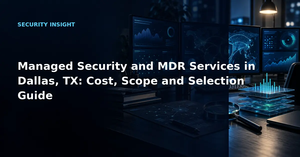 Managed Security and MDR Services in Dallas, TX: Cost, Scope and Selection Guide