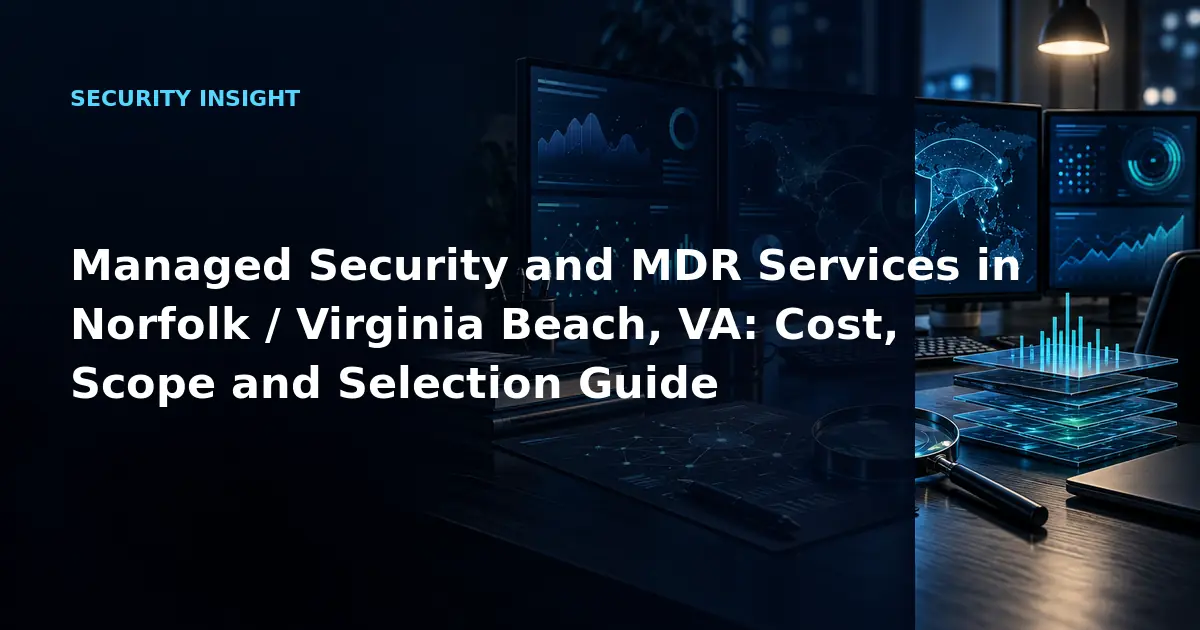 Managed Security and MDR Services in Norfolk / Virginia Beach, VA: Cost, Scope and
Selection Guide
