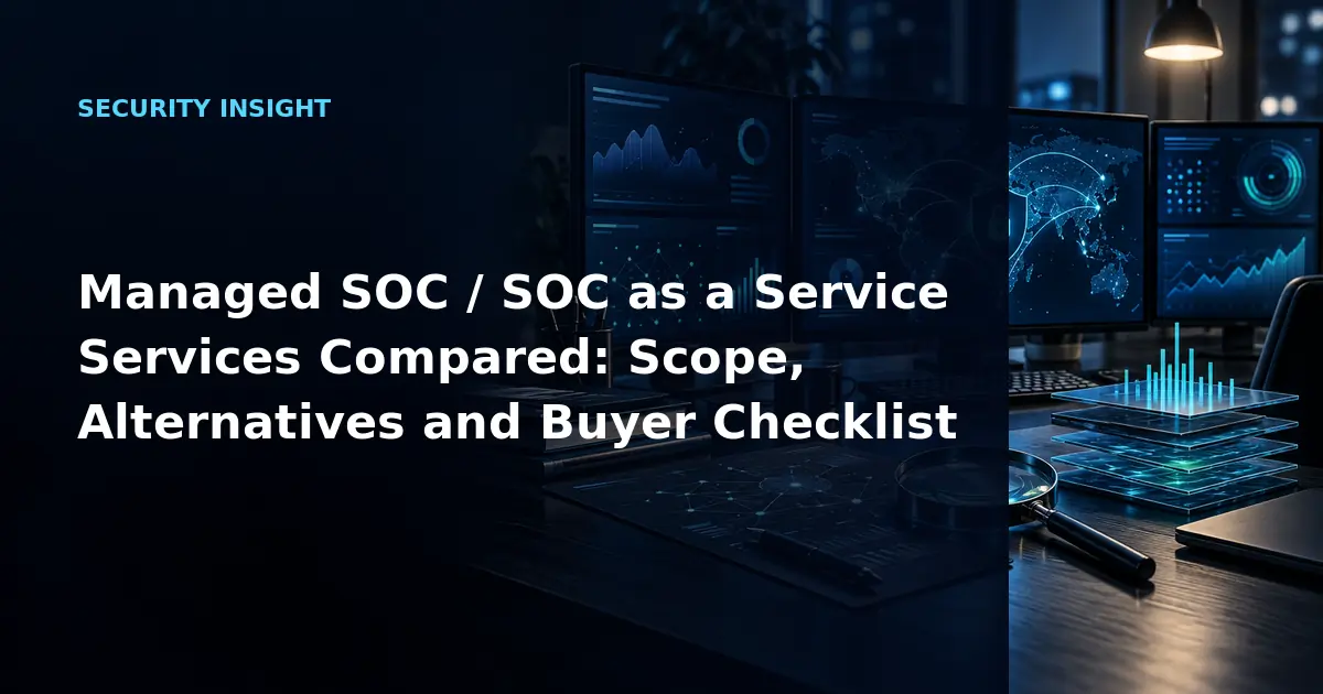 Managed SOC / SOC as a Service Services Compared: Scope, Alternatives and Buyer
Checklist