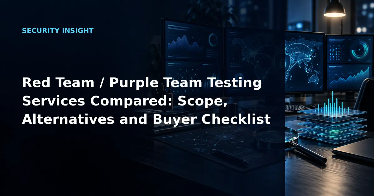 Red Team / Purple Team Testing Services Compared: Scope, Alternatives and Buyer
Checklist