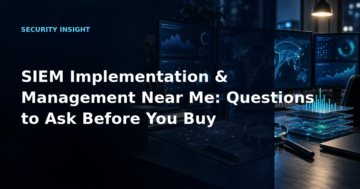SIEM Implementation & Management Near Me: Questions to Ask Before You Buy