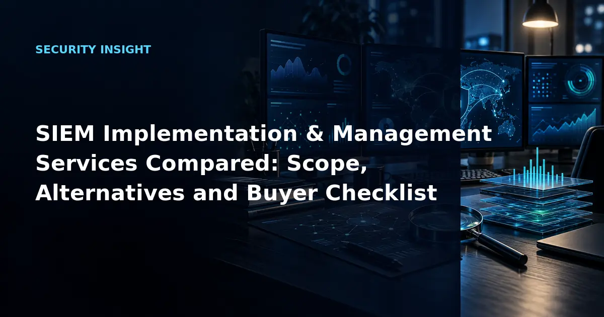 SIEM Implementation & Management Services Compared: Scope, Alternatives and Buyer
Checklist