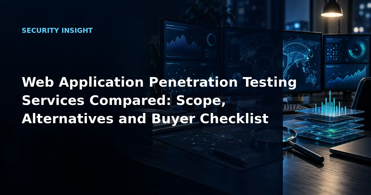 Web Application Penetration Testing Services Compared: Scope, Alternatives and Buyer
Checklist